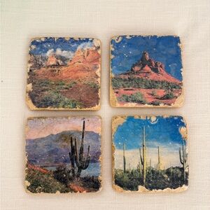 Set of Four Desert Scene Coasters